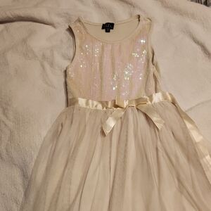 Lilt Cream Sequin Formal Kids Dress